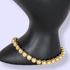 Vintage Round Link Rhinestone Tennis Bracelet
